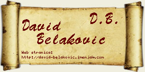 David Belaković vizit kartica